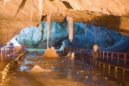 Scarisoara Ice Cave in Romania.の写真素材