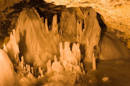 Scarisoara Ice Cave in Romania.の写真素材