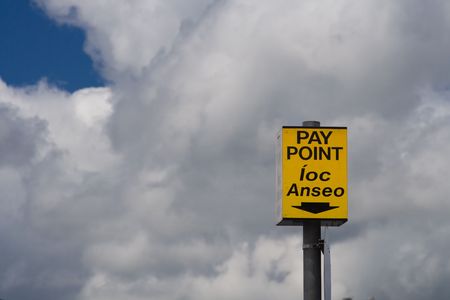 Car park paying point in irish.の写真素材