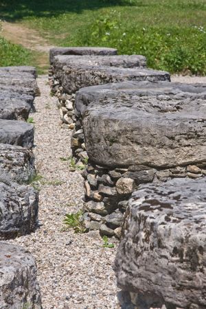 The Limestone Sanctuary at Sarmisegetuza Regia Fortress, Romaniaの写真素材