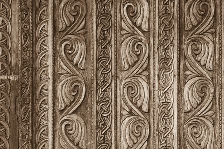 Details of a carved gate in Romania.の写真素材