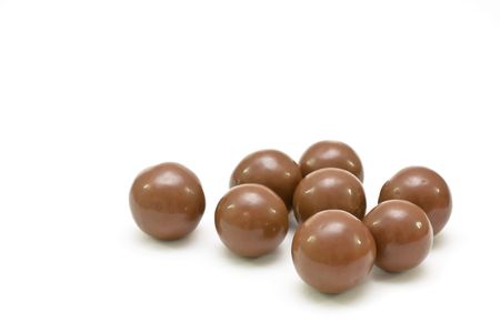 Round bonbons isolated on white.の写真素材