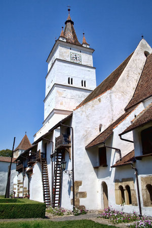 Harman Fortified Church in Transylvania, Romania.の写真素材