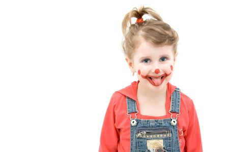 Sticking my tongue out.の写真素材