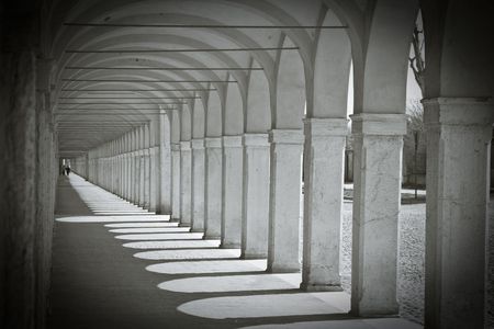 Loggia dei Cappuccini in Comacchio, Italy.の写真素材