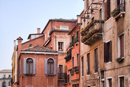 Colorful buildings in Venice, Italy.の写真素材