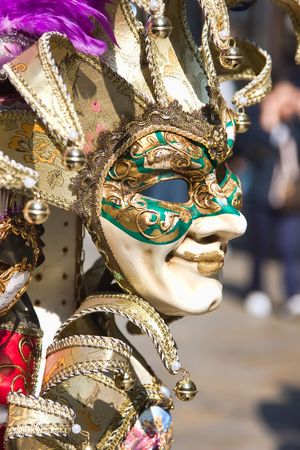 Venetian masks on sale in Venice, Italy.の写真素材