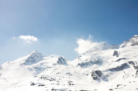 The Alps seen from Bernina Pass in Switzerland.の写真素材