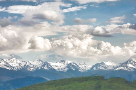 Retezat Mountains in spring, Romania.の写真素材