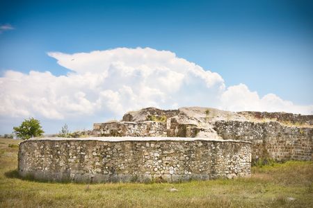 Capidava fortress on the banks of Danube, Romaniaの写真素材