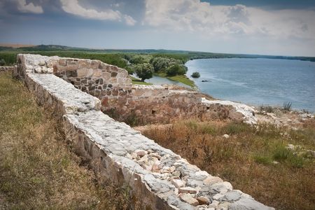 Capidava fortress on the banks of Danube, Romaniaの写真素材