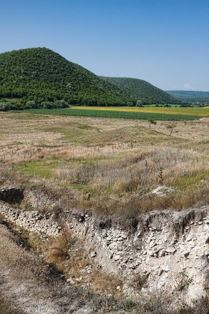 Ruins of the Ibida Fortress in Romania.の写真素材
