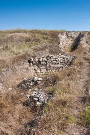 Ruins of the Ibida Fortress in Romania.の写真素材
