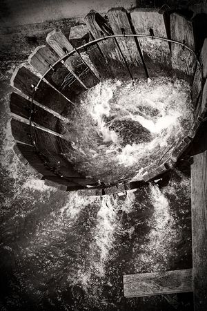 Romanian traditional whirlpool in black and white.の写真素材