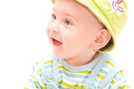 Hapy expression of beautiful baby girlの写真素材