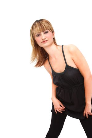 Young blonde portrait isolated on whiteの写真素材