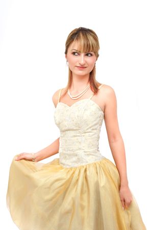 Young blonde portrait isolated on whiteの写真素材