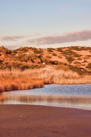 Sunset colors in the Anavyssos bay in Greece.の写真素材