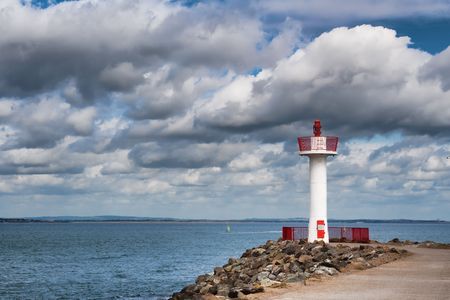 Details of the Howth Lighthouse in Dublin, Irelandの写真素材