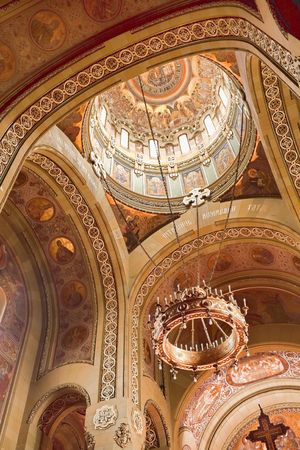 Interior of the Orthodox Cathedral in Alba Iulia, Romaniaの写真素材