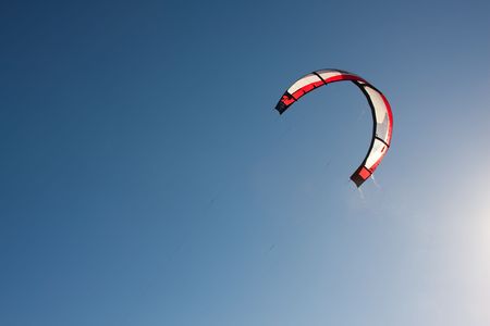 Outdoor kite surfing on a sunny dayの写真素材