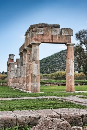 Remains of the Sanctuary of Artemis at Vravrona in Greeceの写真素材