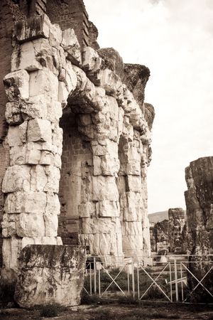 Santa Maria Capua Vetere Amphitheater in Capua city, Italy in december 2009.の写真素材