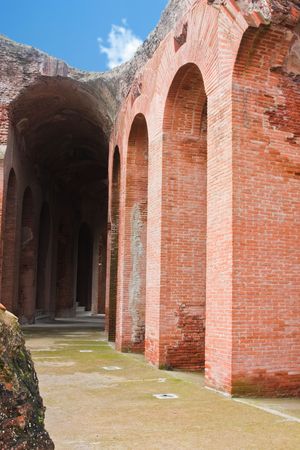 Santa Maria Capua Vetere Amphitheater in Capua city, Italy in december 2009.の写真素材