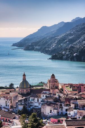 Landscape of the Vietri town in Italy.の写真素材