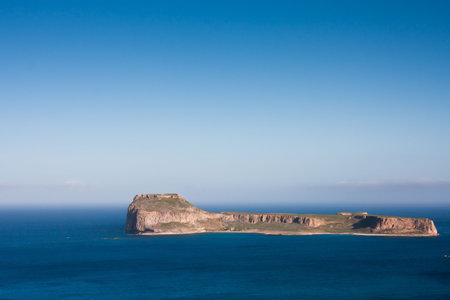 Gramvousa Island seen from Balos Beach in Crete, Greece.
