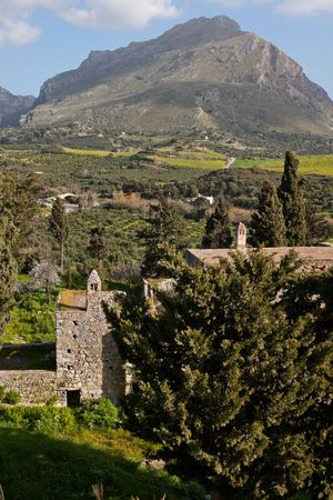 Ancient Monastery of Kato Moni Preveli in Crete, Greeceの写真素材