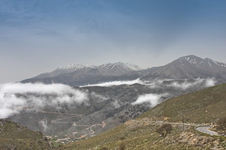 Landscape of the Lefka Ori Mountains in Crete, Greeceの写真素材