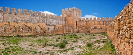 Panoramic view of Frangokastello fortress in Crete, Greeceの写真素材