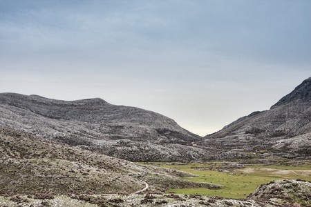 Morning landscape in the Nida Plateau in Crete, Greece.の写真素材