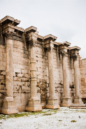 Detail of Hadrian's Library in Athens, Greece.の写真素材