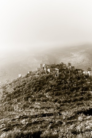 Cidatel of Vathia in southern Peloponnese, Greece, February 2010の写真素材
