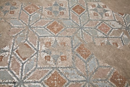 Mosaics at The Great Baths at Dion Archeological Site in Greece.の写真素材