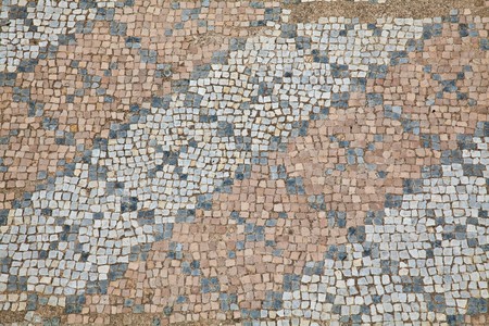 Mosaics at The Great Baths at Dion Archeological Site in Greece.の写真素材