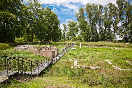 Sanctuary of Isis at Dion Archeological Site in Greece.の写真素材