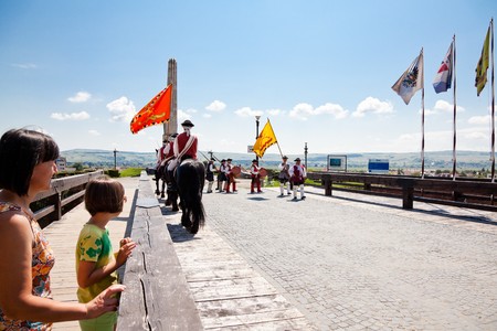 July 2010 - The guard change at noon at Alba Iulia Fortress in Romaniaのeditorial素材