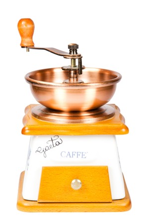 Coffee grinder isolated on white background.の写真素材