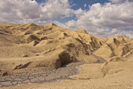 Spring landscape at the Muddy Volcanoes, Natural Reserve and Protected Area in Buzau County, Romania.の写真素材