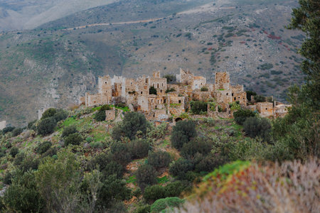 Vathy village in Mani Peninsula, Greece.の写真素材