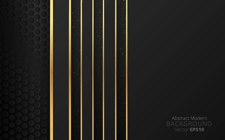 Metallic golden black shiny  elegant realistic geometric abstract modern vector background techno rippled decoration, luxury strong design for web and  print decorationのイラスト素材