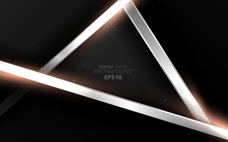 Metallic silver black elegant realistic geometric abstract modern frame vector background hi-tech techno futuristic rippled decoration, luxury strong design for web and  print decorationのイラスト素材
