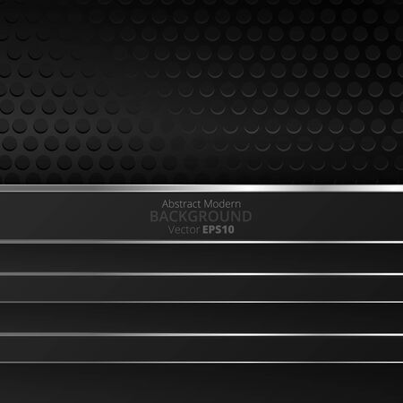 Metallic silver black elegant realistic geometric abstract modern vector background  techno rippled decoration, luxury strong design for web and  print decorationのイラスト素材