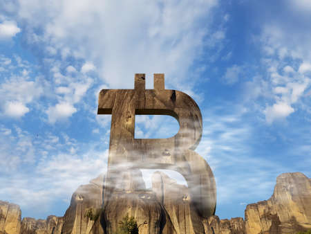 Bitcoin clif in the mountainsの写真素材