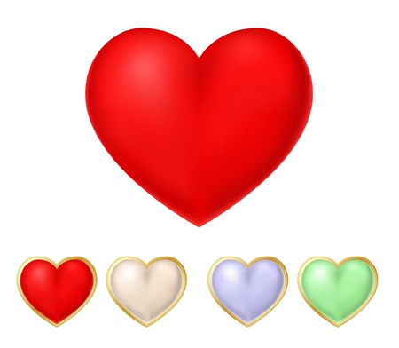 vector red heartのイラスト素材