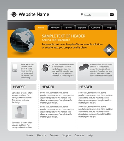 vector editable website templateのイラスト素材