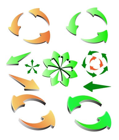 vector colored arrows 3dのイラスト素材